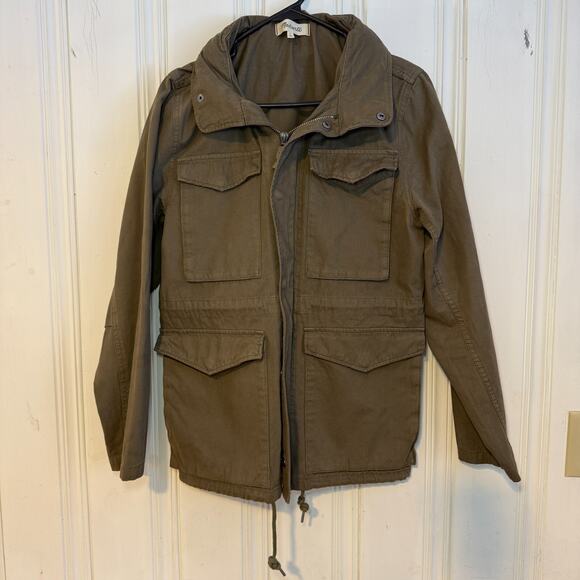 Madewell Field Coat Women's Small Army Green Zip Up Surplus Fall Utility Jacket - Picture 1 of 4